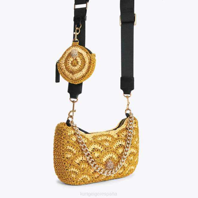 Kurt Geiger mujer bandolera multicolor de crochet de Londres 2LPR471 | bolsas oro